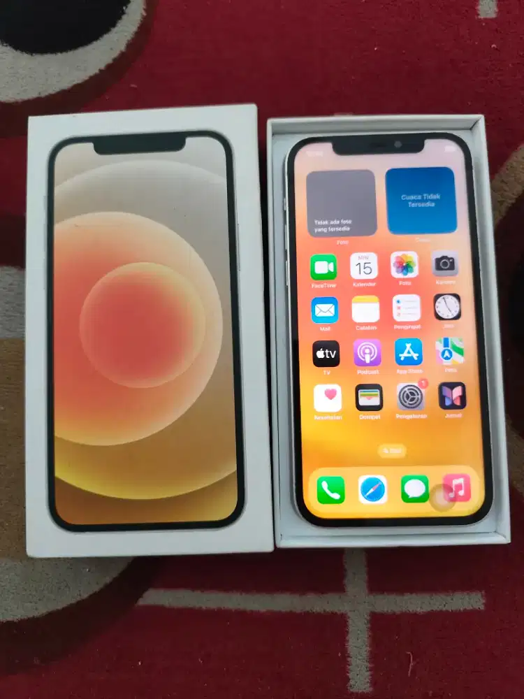IPHONE 12 WHITE  LENGKAP