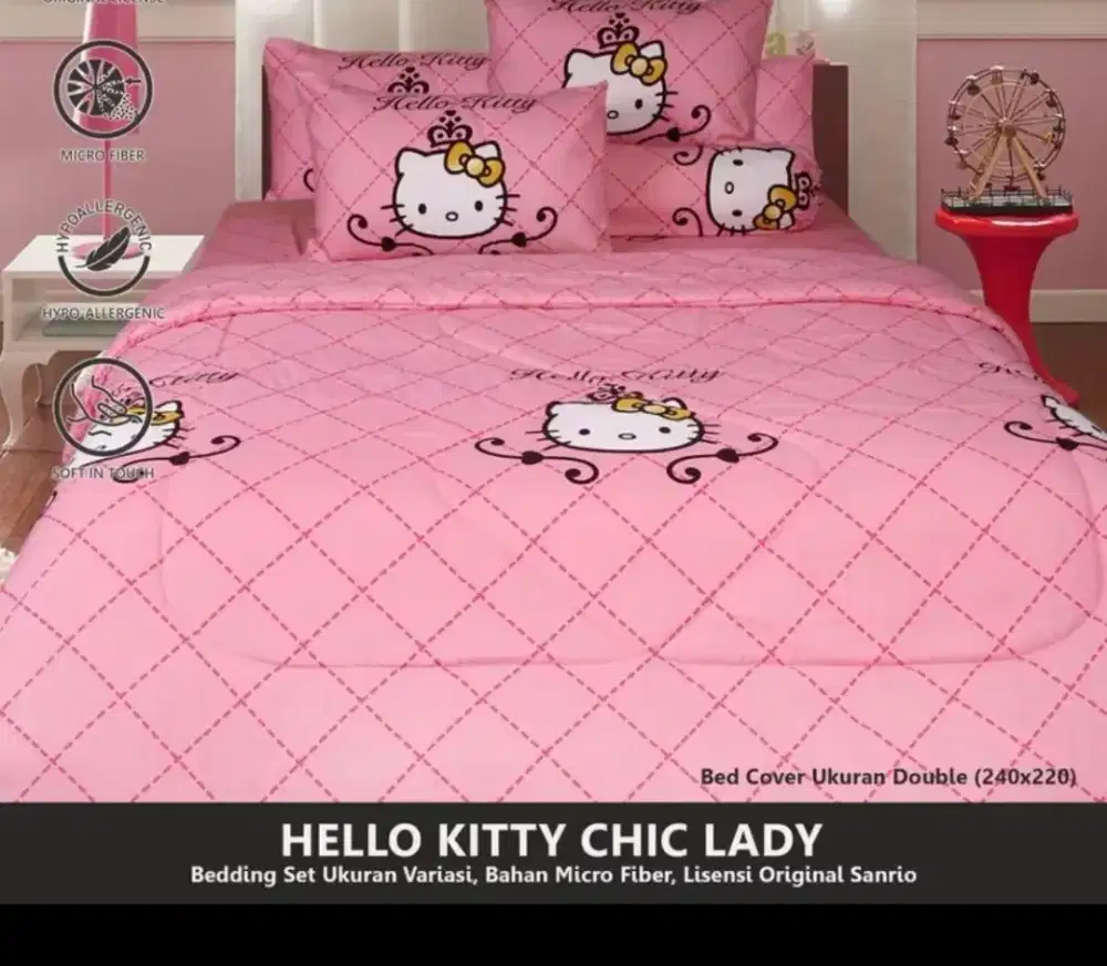 Sprei ved cover rise hello kitty