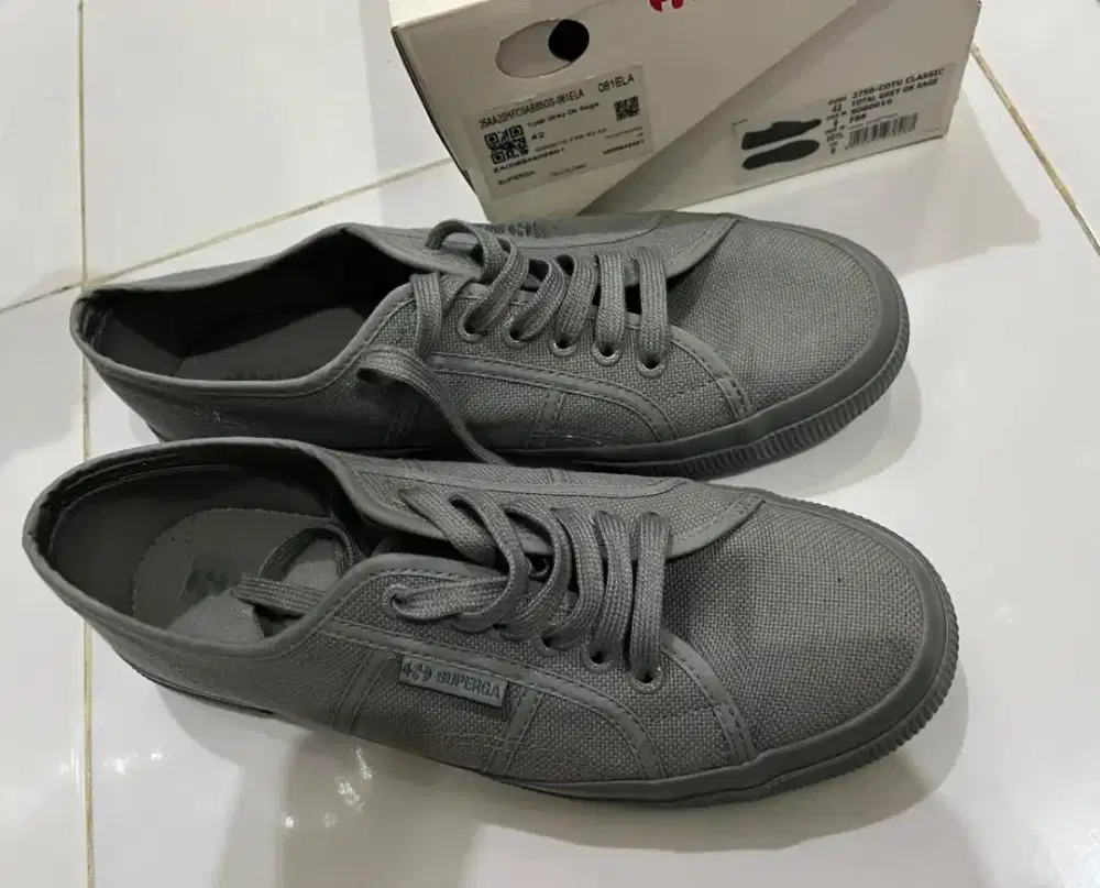 Sepatu Superga Grey Sage Size 42 Original Mulus