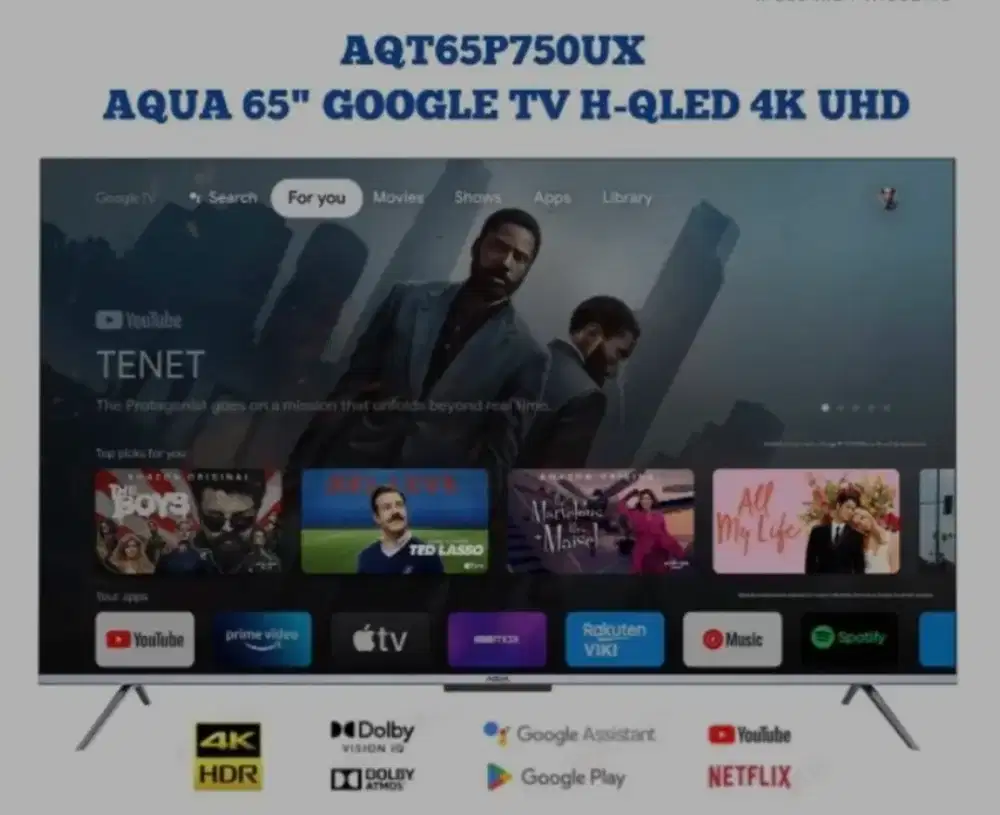 TV AQUA 65 INCH GOOGLE TV H-OLED 4K UHD - Dolby Atmos - Dolby Visio