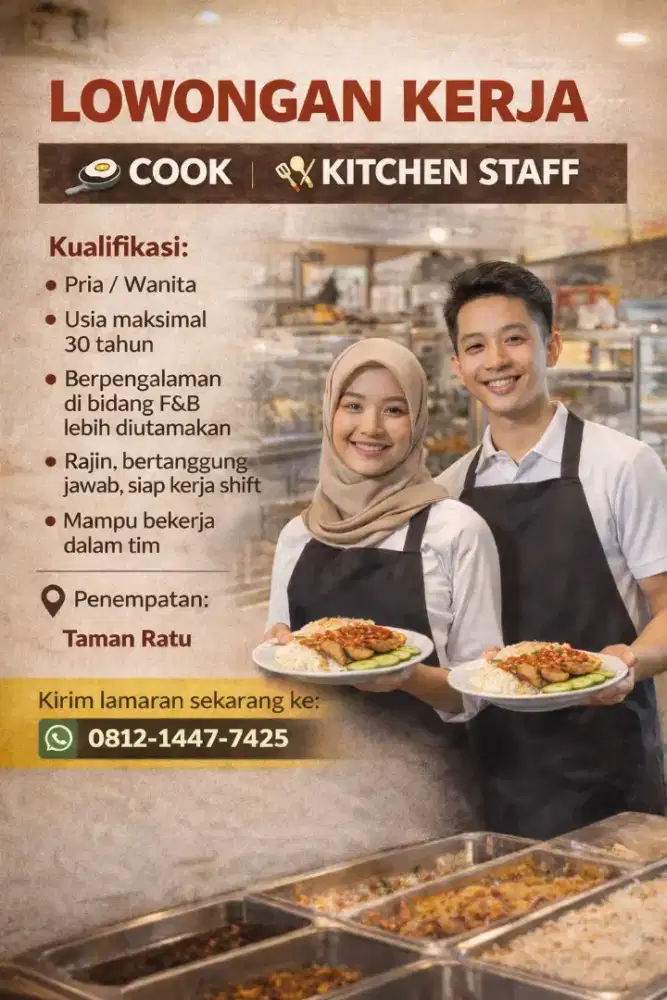 LOWONGAN KERJA RESTORAN CHINA HALAL
