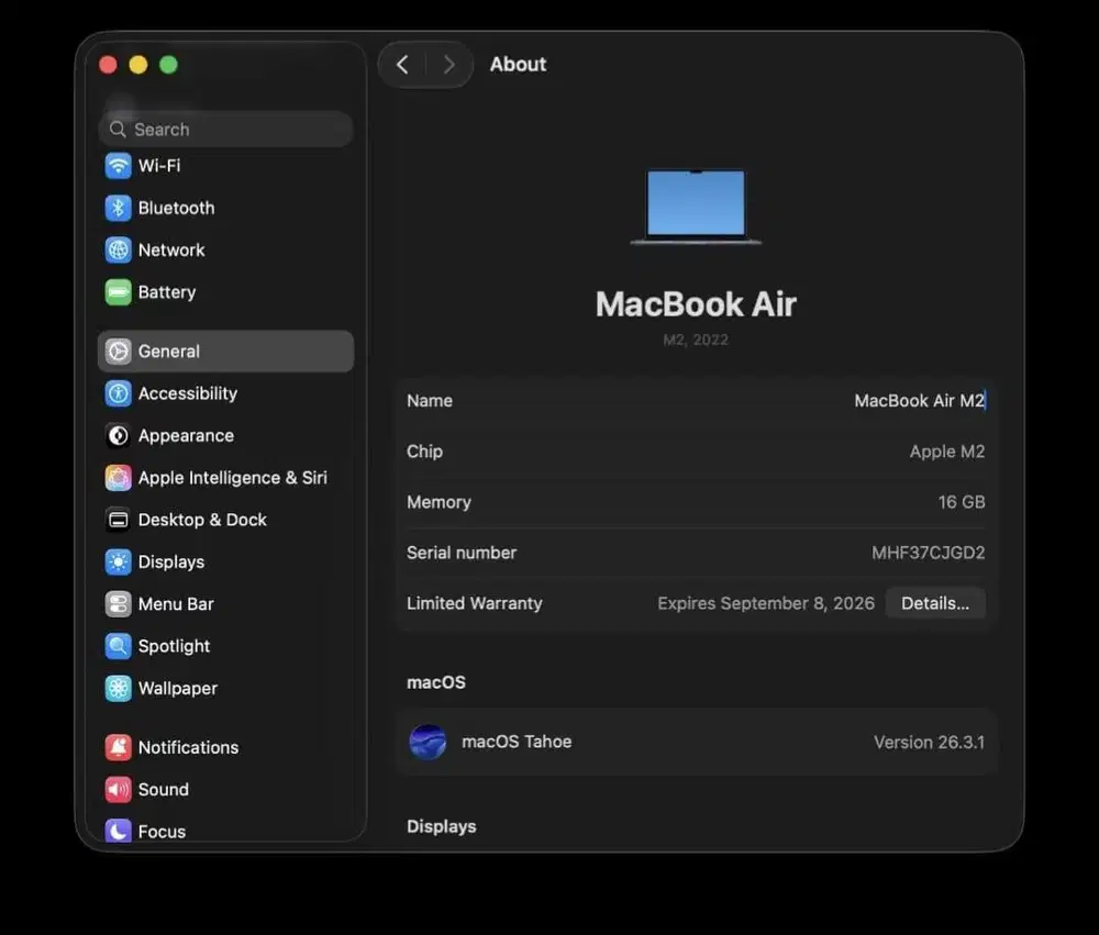 MacBook Air M2 13” RAM 16GB SSD 256GB iBox – Like New