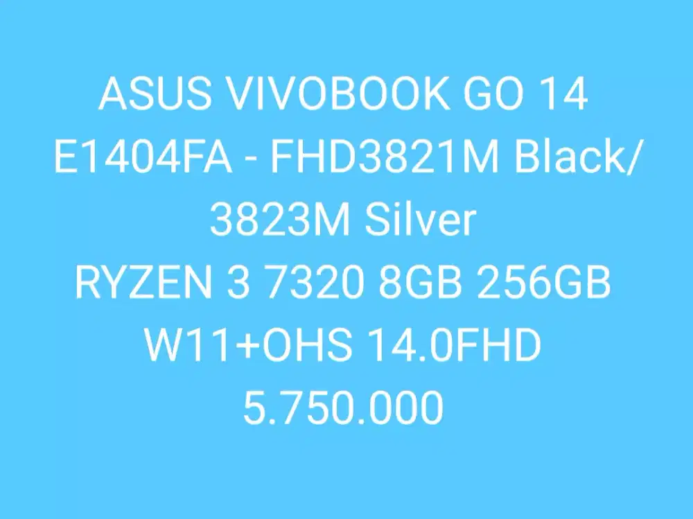 ASUS VIVOBOOK GO 14 E1404FA FHD323 SLV