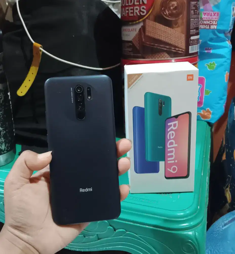 Redmi 9 ram 4+1/64 Fullset+ softcase.