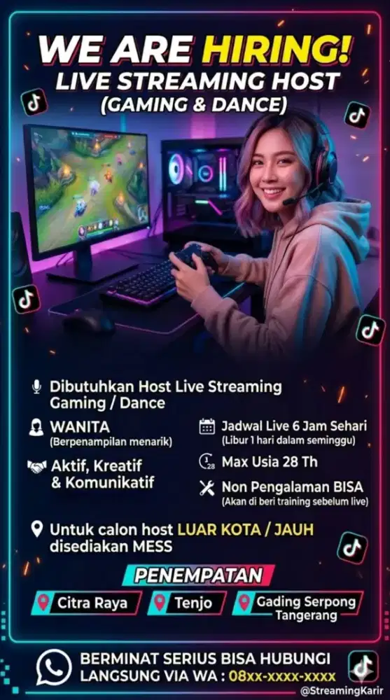Di Butuhkan Host Streaming Game