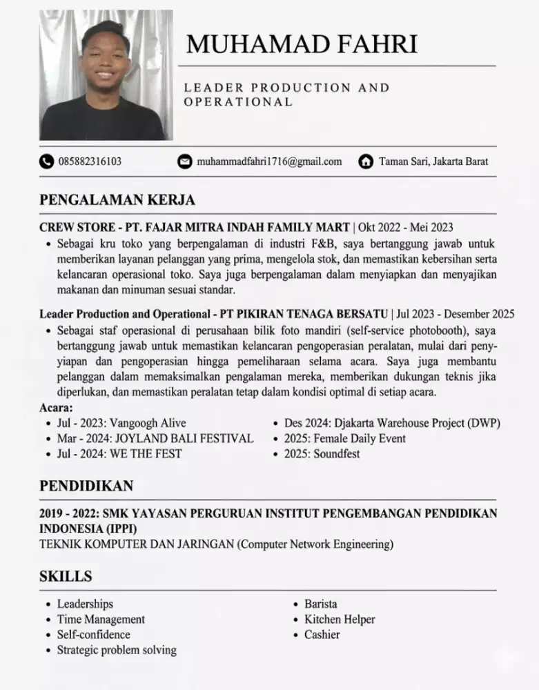Cari Pekerjaan pengalaman ada di cv