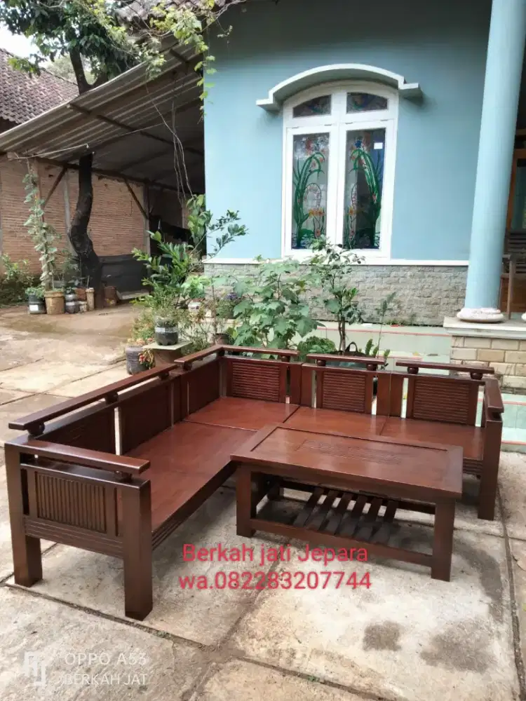 Kursi sudut minimalis jati