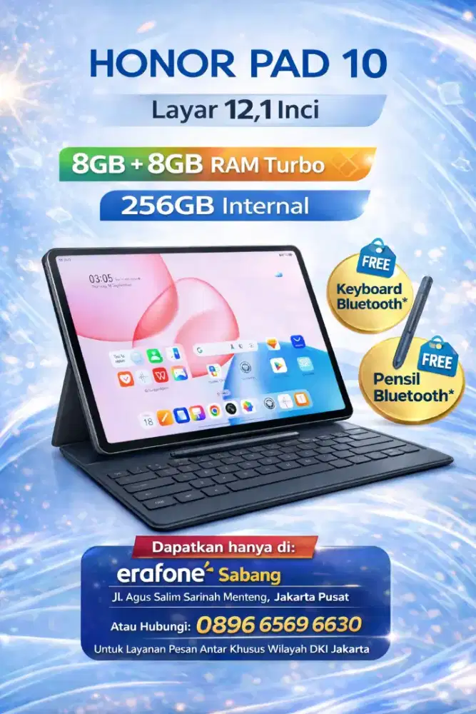 New Honor pad 10 8gb 256gb free keyboard & pencil