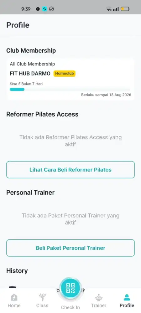 Dijual member gy fit hub est 5 bulan