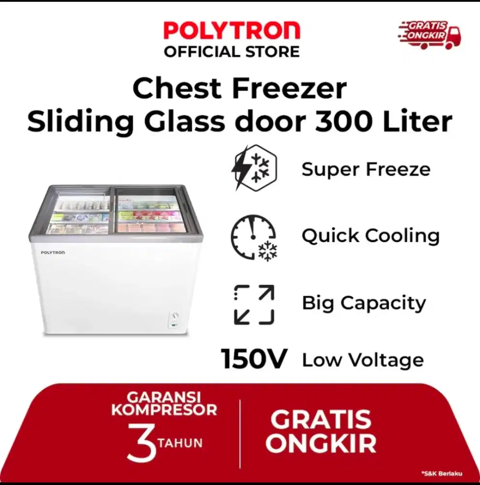 Preloved Chest Freezer 300L POLYTRON