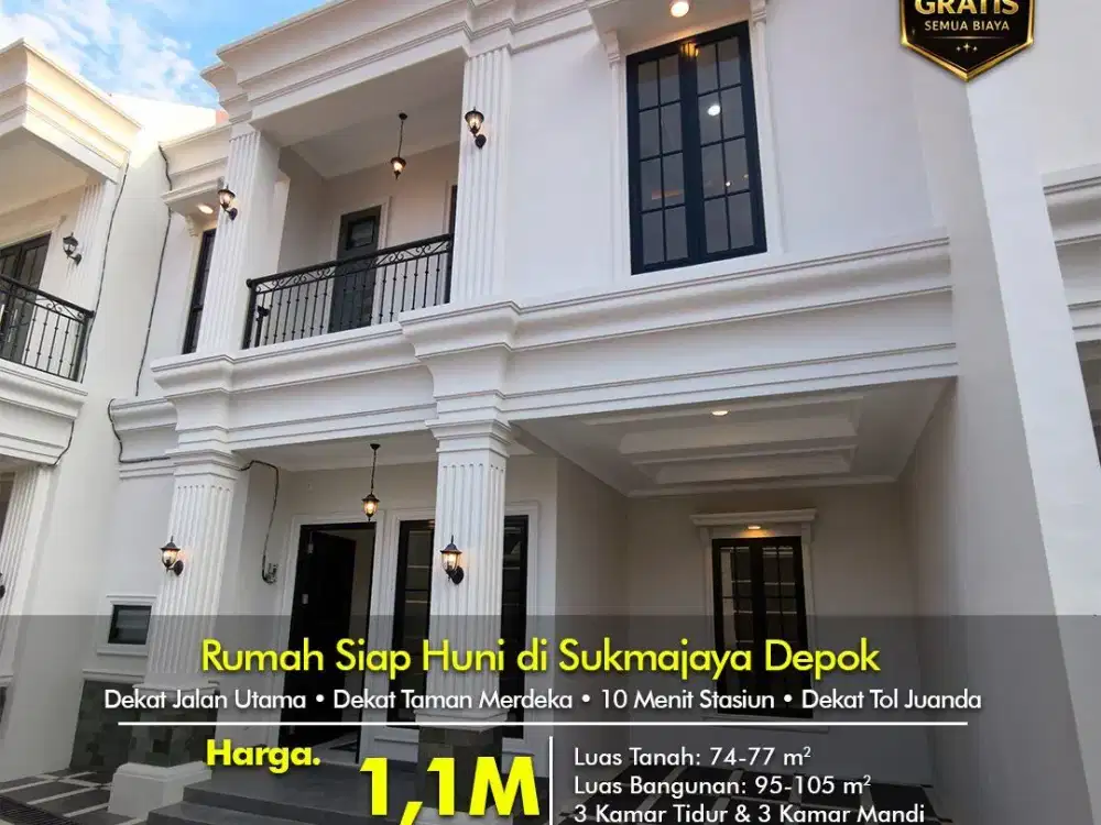 Rumah Elmira Bebas Banjir One Gate Lokasi Abadijaya Sukmajaya Depok