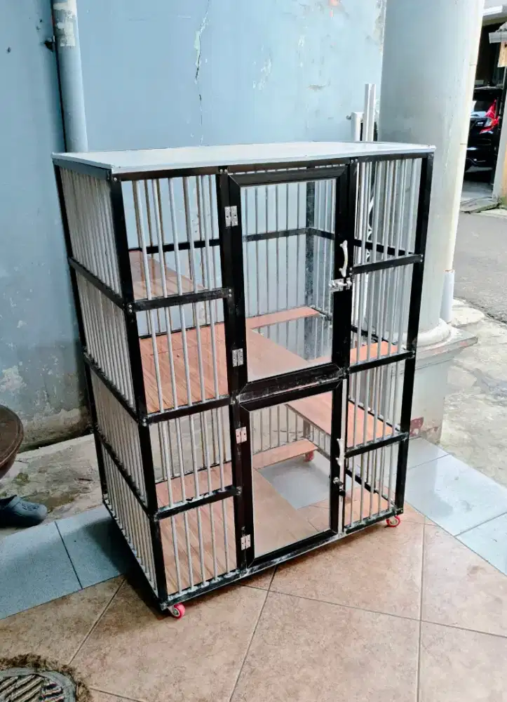 Kandang Kucing Aluminium 2 Pintu Preloved BSH British Scottish Persia