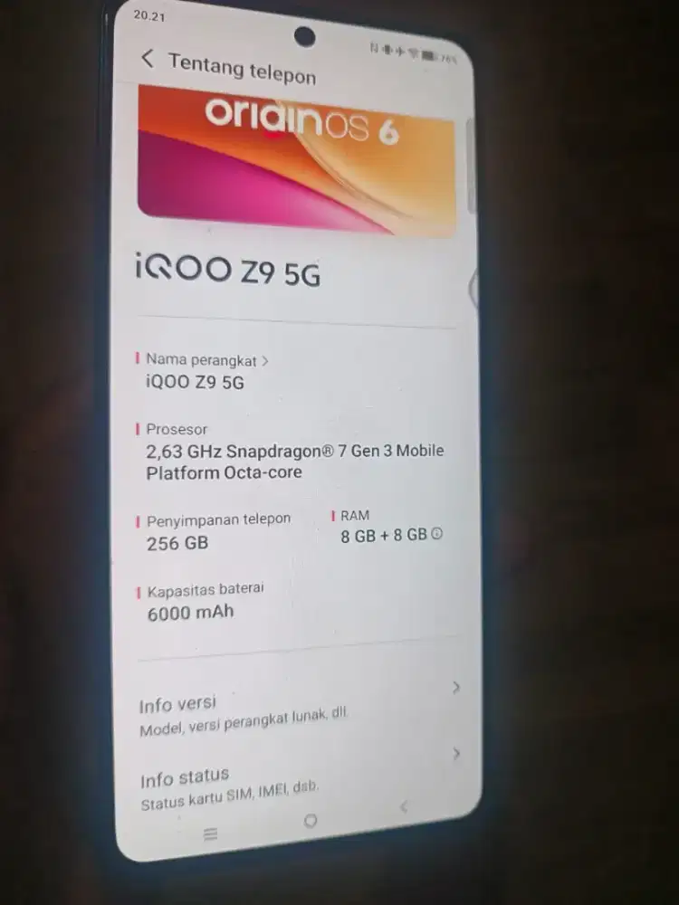Jual santai iqoo z 9 5G