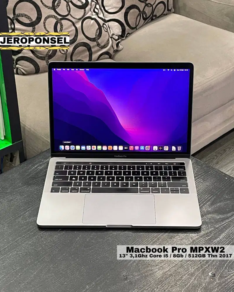 MACBOOK PRO 2017 TB 13” 8/512GB SPACE GRAY MULUS ORIGINAL GARANSI