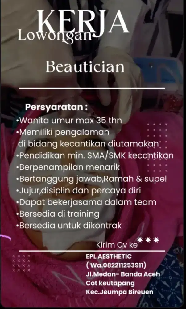 Lowongan kerja Beutician