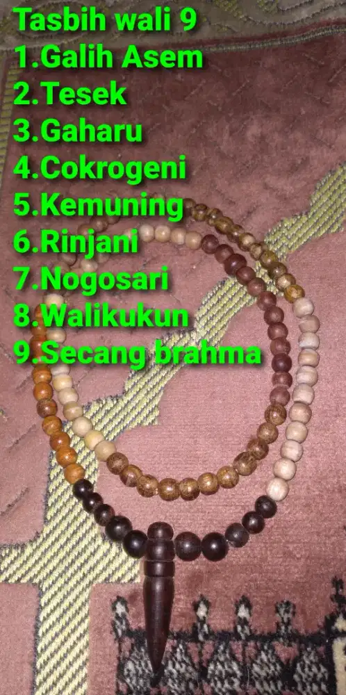 Tasbih kayu langka mix 9