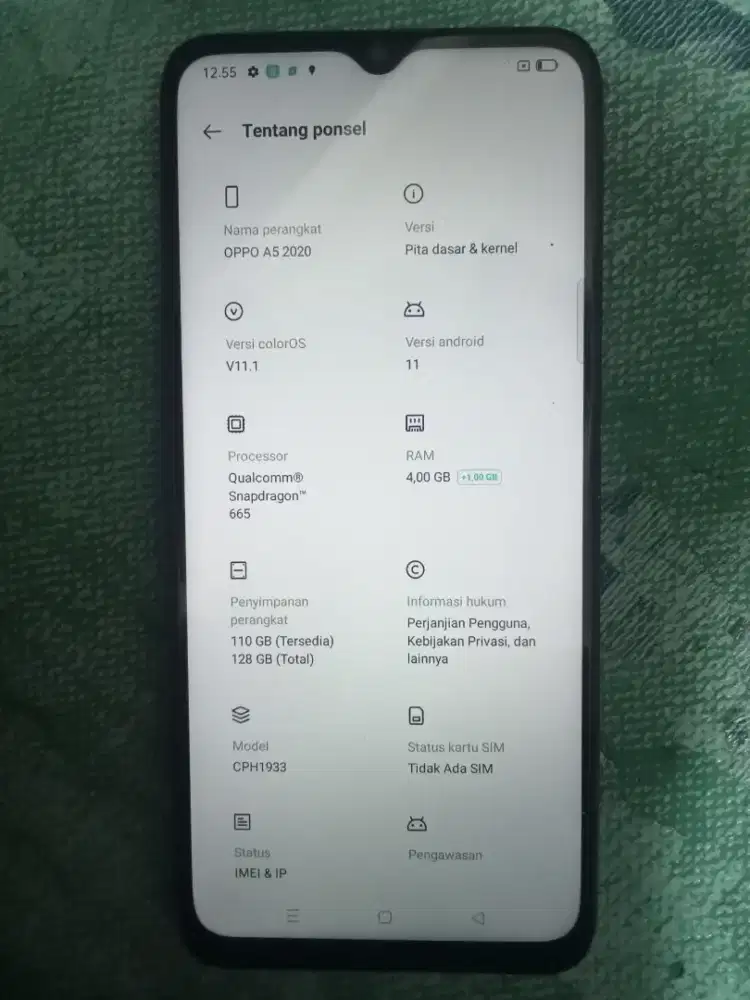 Hp Oppo a5 ram 4+3