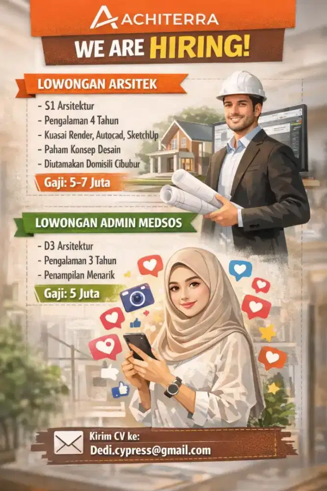 Loker  untuk Arsitek dan Admin Medsos