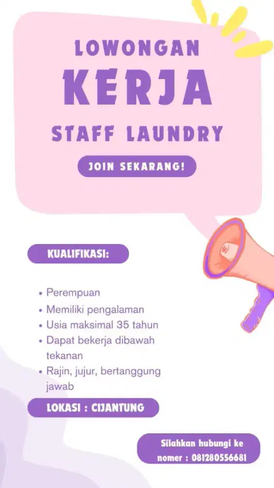 Di cari freelance / karyawan tetap