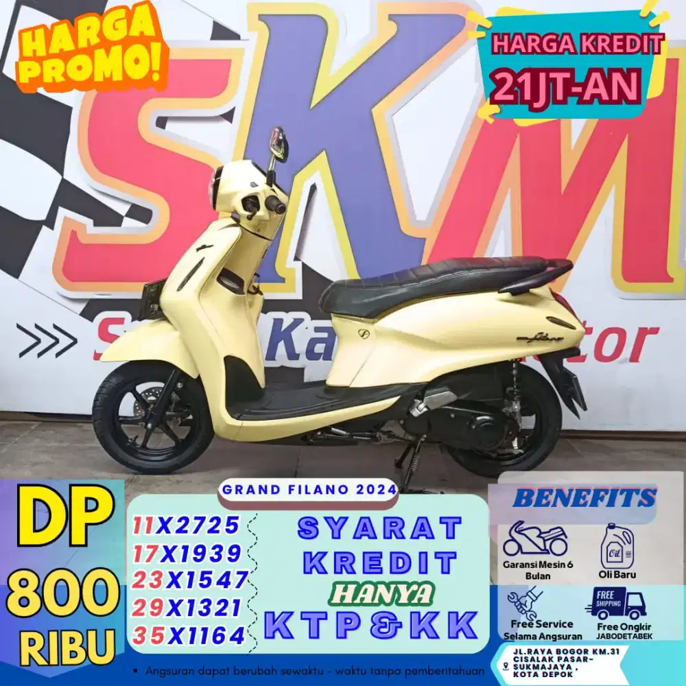 Gratis servis 3th Yamaha grand Filano th 2024 cash/credit