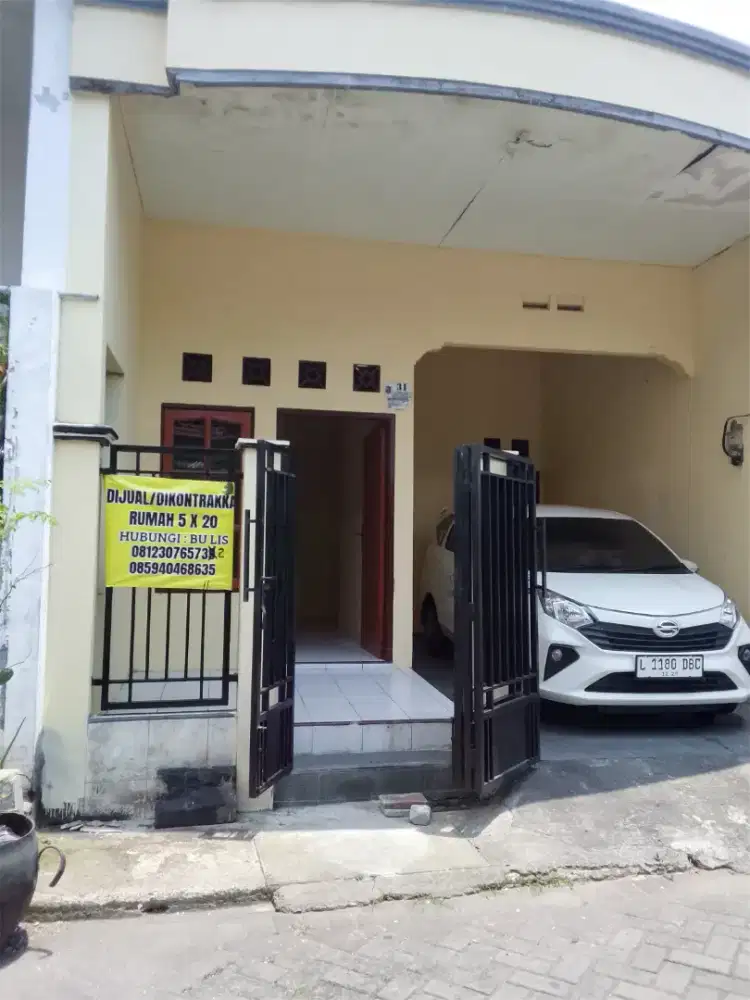 Di jual atau di kontrakan rumah ukuran 5x20 2 lantai