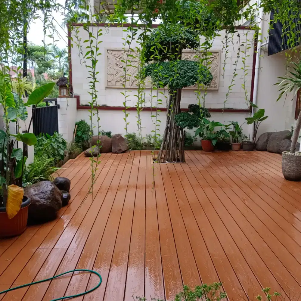 Terima jasa pasang lantai deking WPC vinil rumput sintetis dll