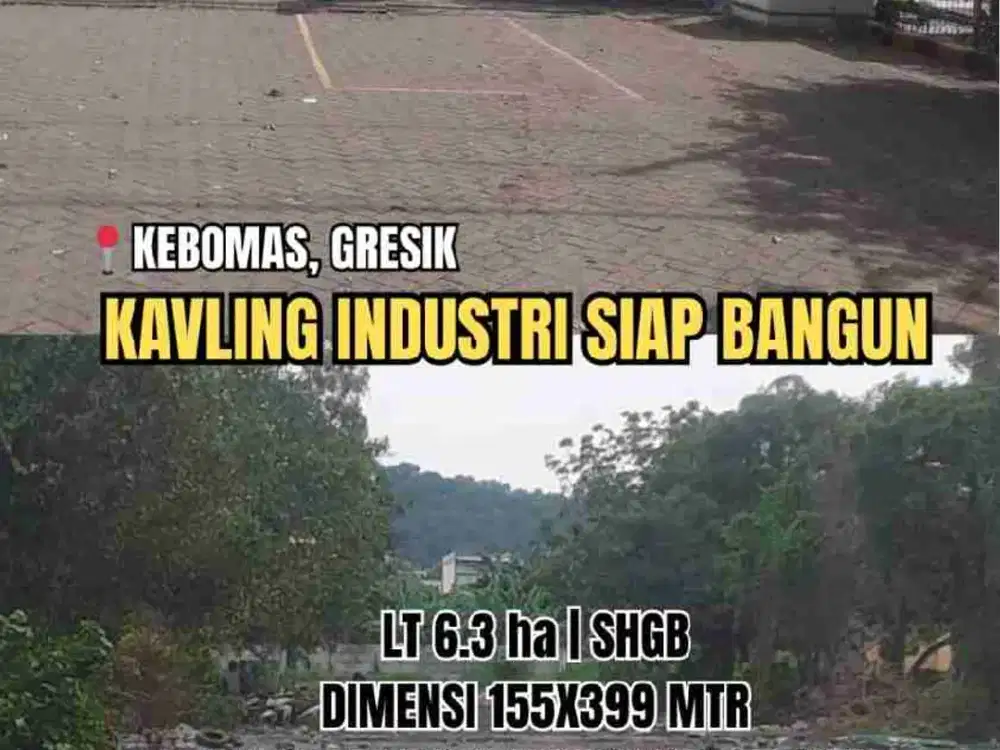 DI JUAL MURAH TANAH LUAS STRATEGIS EX INDUSTRI DI AREA INDUSTRI KEBOMAS GRESIK

