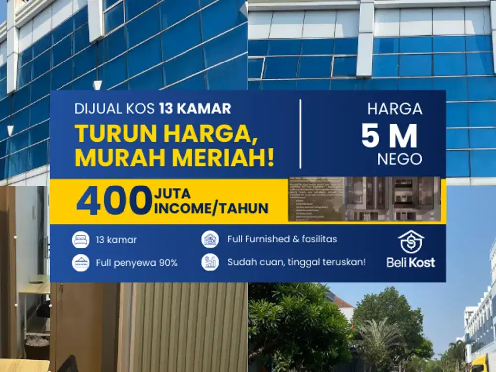 TURUN HARGA KOSAN Di Jakarta Barat Kawan Lama Income Sampai 400Juta/Tahun