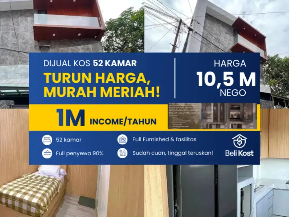 TURUN HARGA KOSAN SURABAYA DEKAT UNAIR INCOME 1M/TAHUN