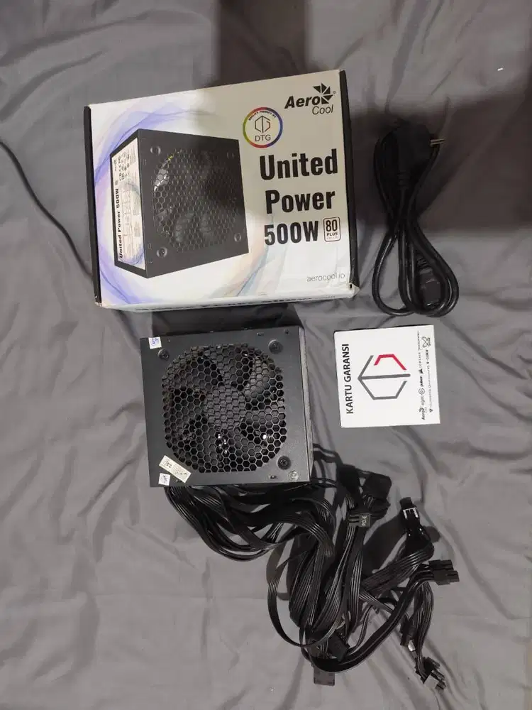 PSU AeroCool United Power 500W 80 Plus (Fullset) Segel Baut Utuh