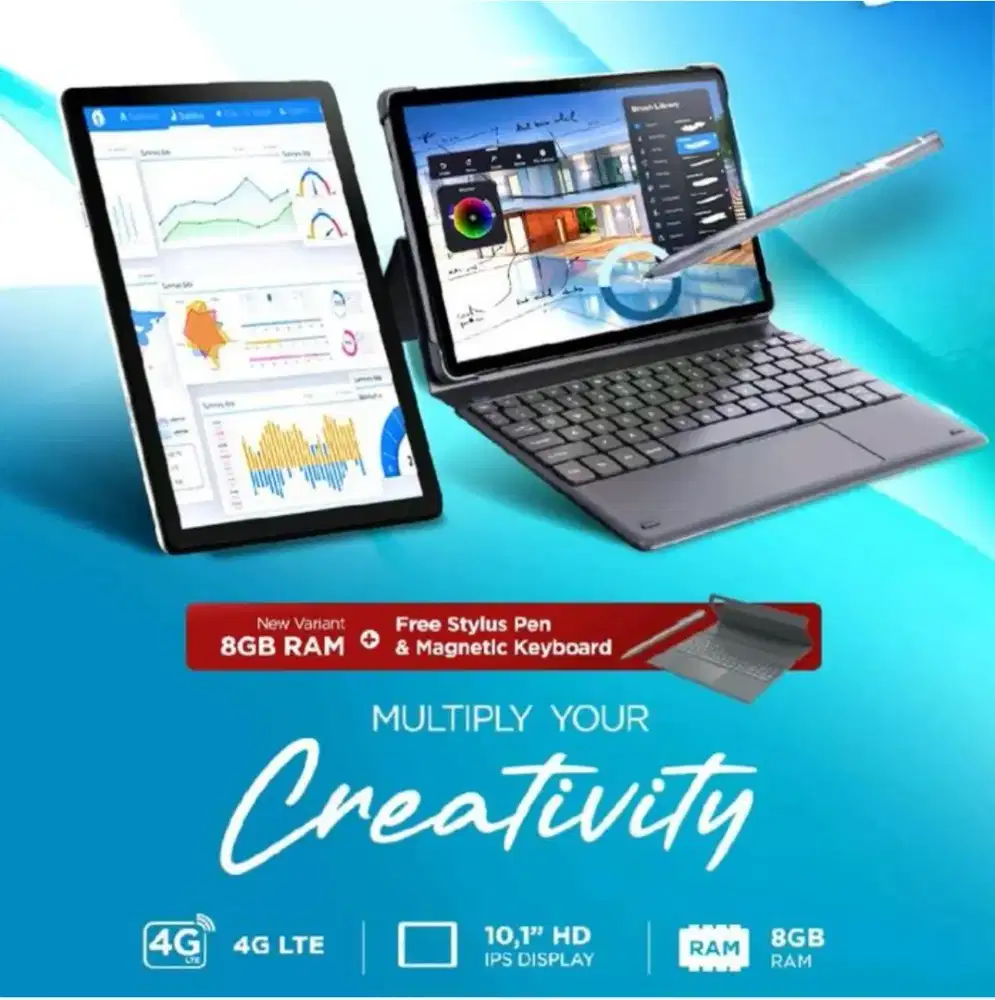 Murah New tab advam sketsa 3 ram 8/128 ada keyboard +stylus pena grs