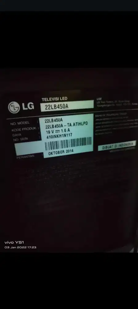 Tivi LG 22 inch minus layar