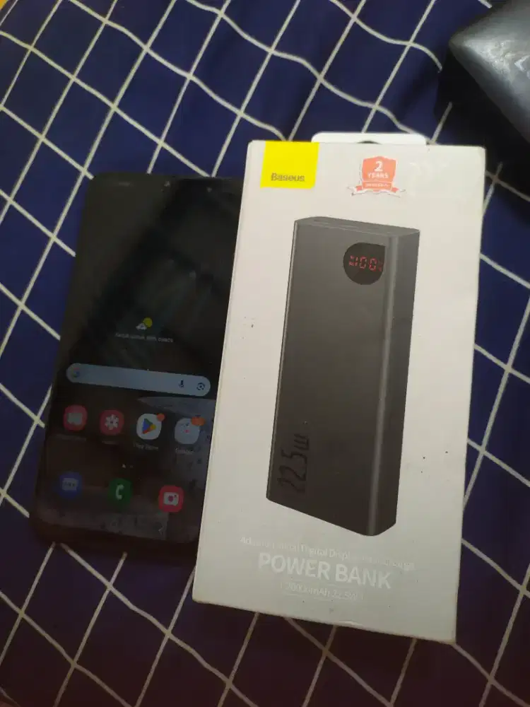 Hp Samsung A50 plus Power Bank Baseus Baru