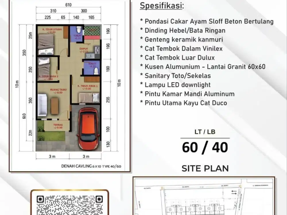 Rumah 3 Kamar tidur di Pamulang Jaksel dan Tangsel