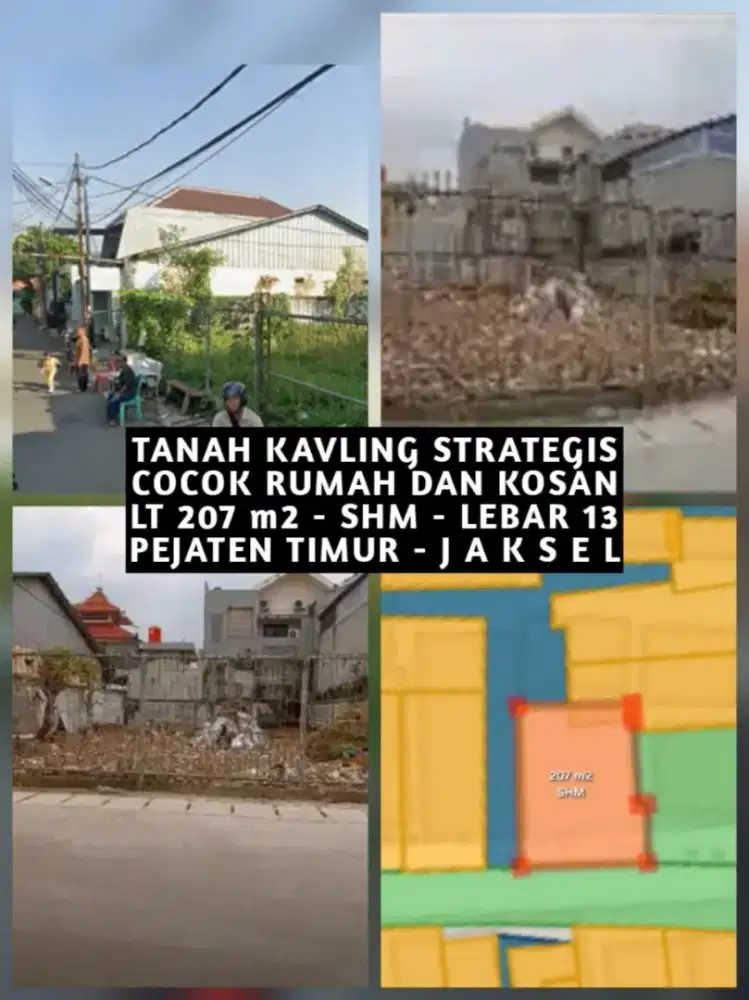 TANAH KAVLING COCOK BANGUN KOST KOSAN PEJATEN TIMUR PASAR MINGGU