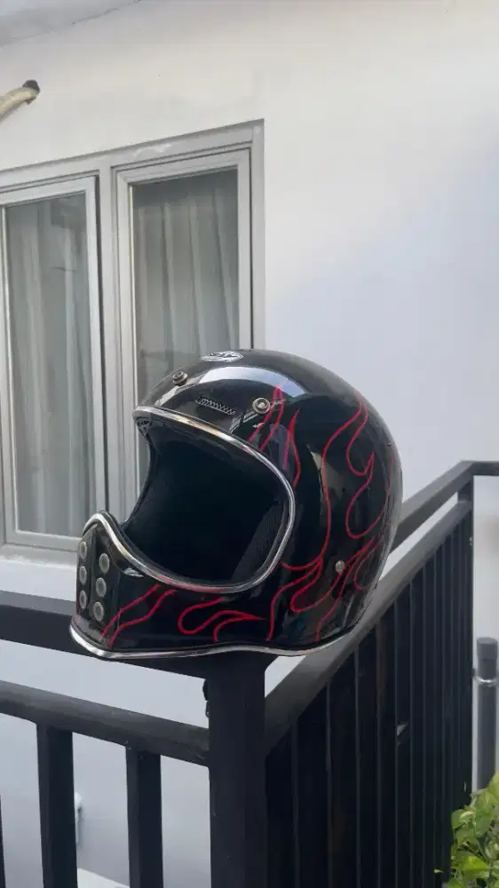 Helm cakil motif api (second)