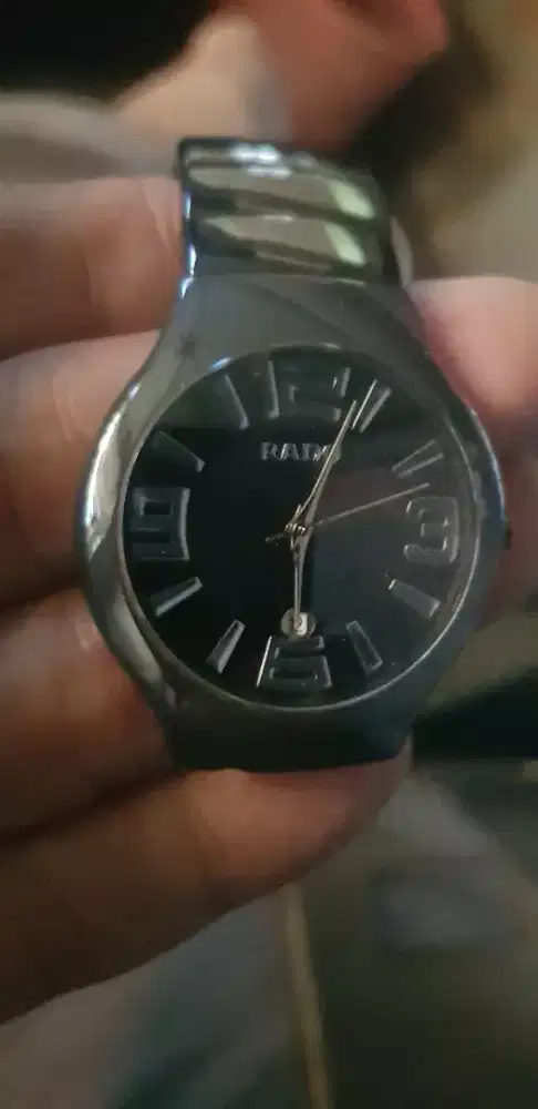 Jam rado rantai ceramic hitam aslii