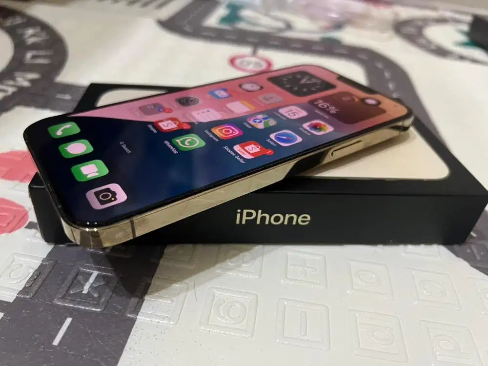 iPhone 13 Pro Max 128GB Gold iBox Bekas Mulus Fullset Face ID Normal