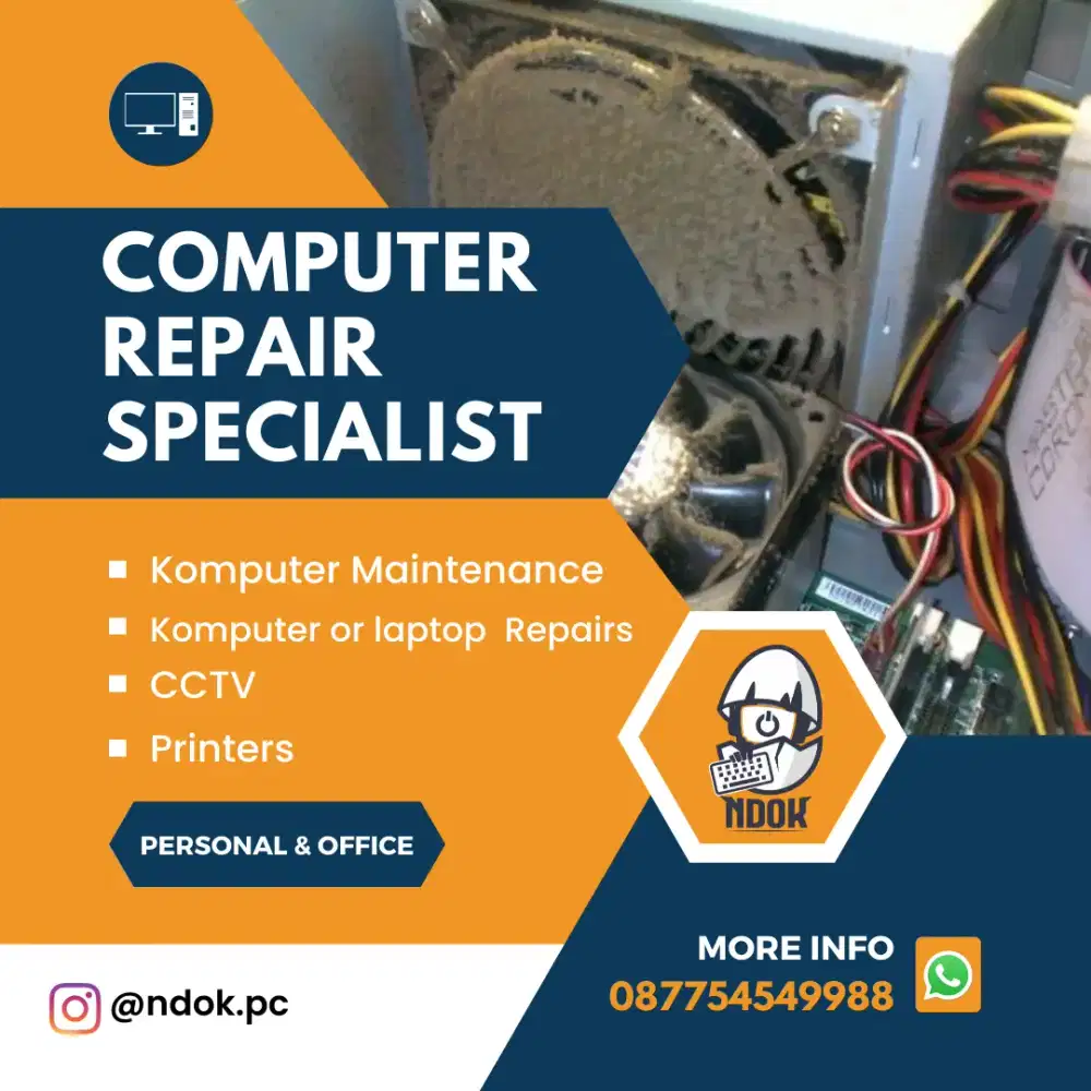 Jasa pasang cctv, rakit pc, service pc/laptop, maintenance cctv