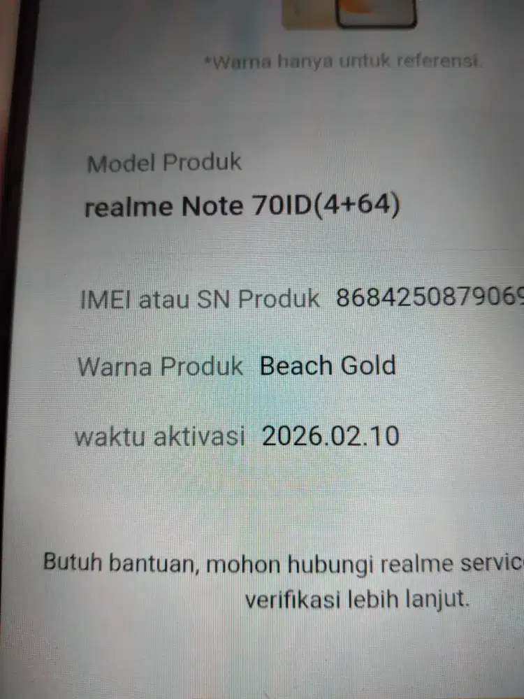 Realme note 70 ram4+/64 mulus lengkap ori nota