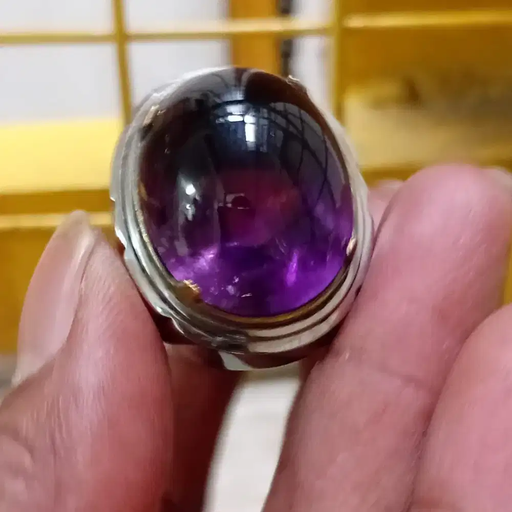 Cincin permata ametyst batu kecubung bungur btb lampung