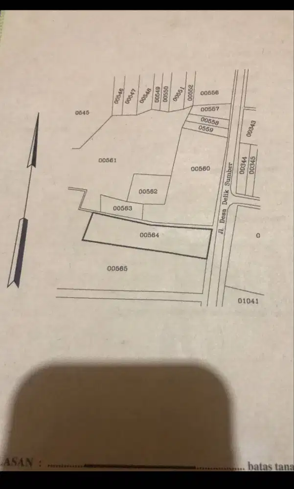 Tanah sawah 825 M² jl.Delik sumber -Gresik