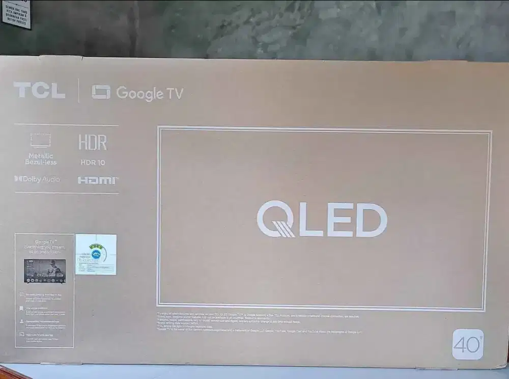 Tv tcl qled 40 google tv baru youtube netflix