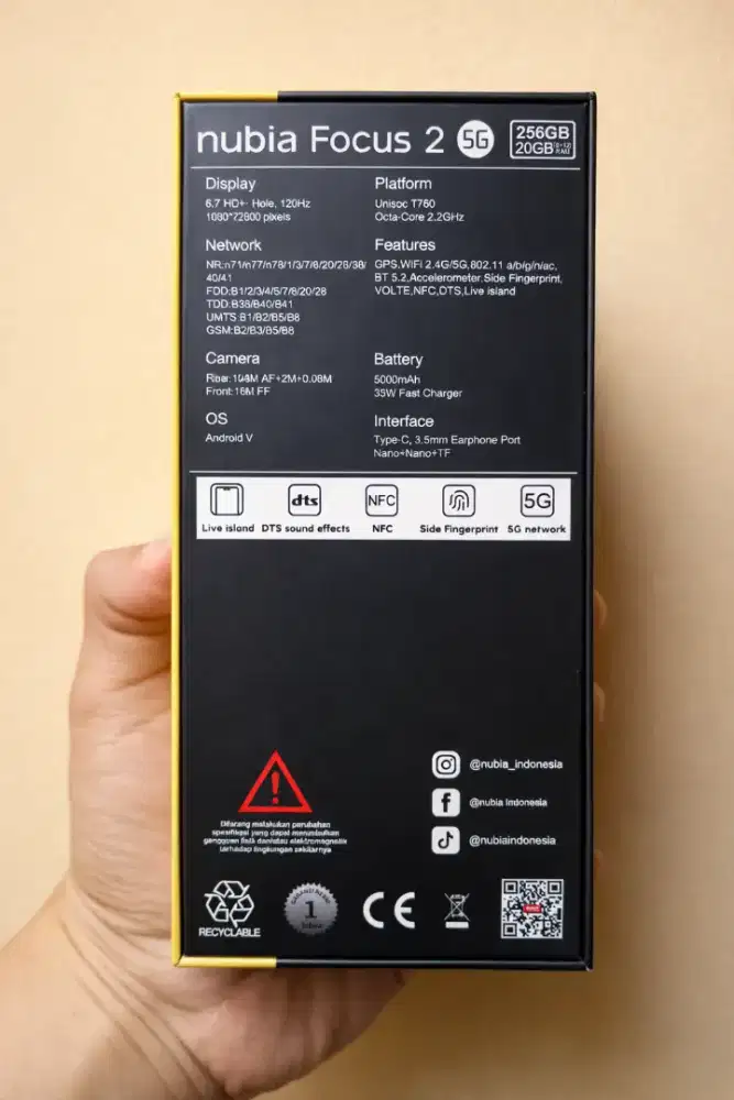 Nubia Focus 2 5G Like New 99% Mulus , Kondisi Istimewa