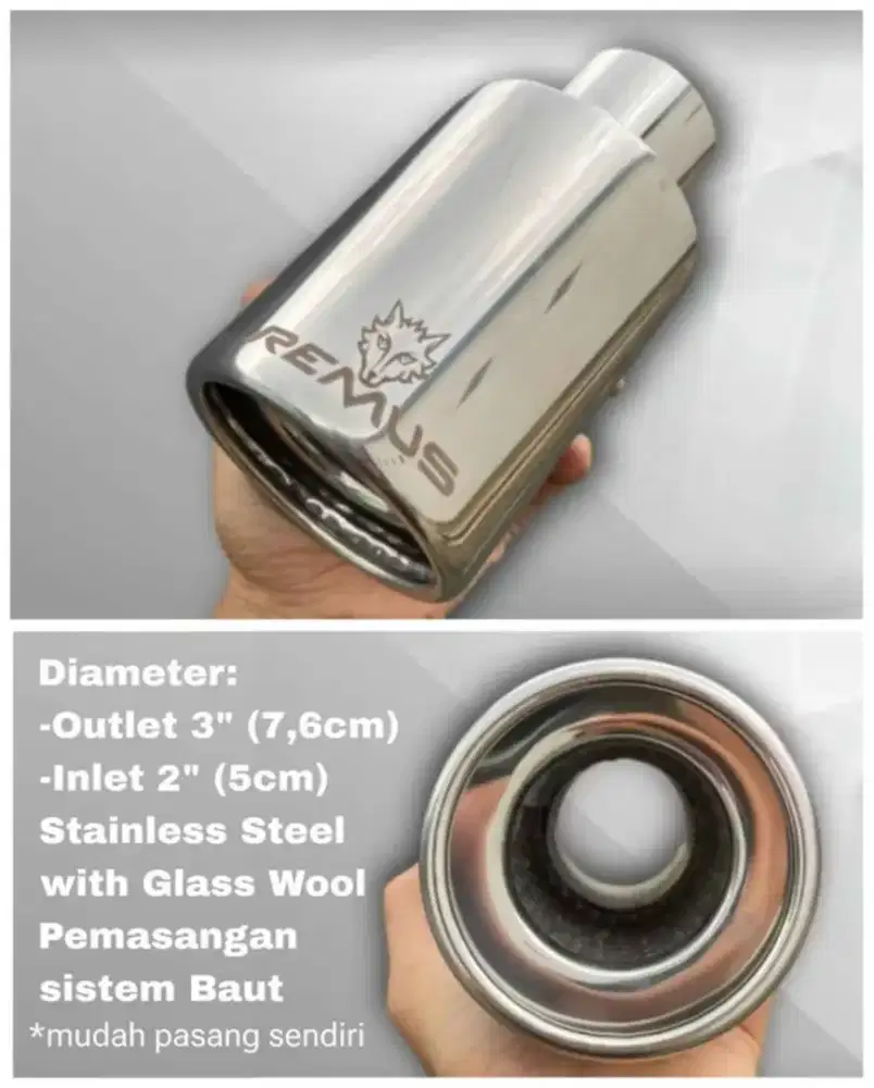 Ujung Knalpot Tail Pipe 3 inchi Remus