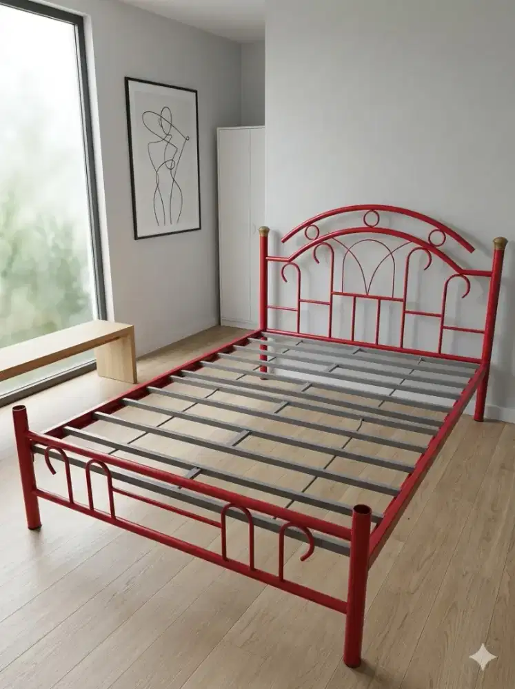 Tempat tidur besi atau divan 160*200cm kokoh