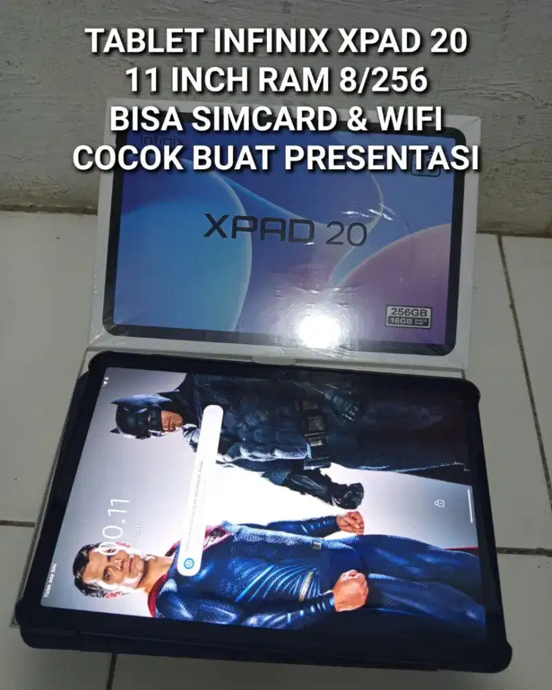 Tablet Infinix Xpad 20 Ram 8/256 bisa simcard, wifi fullset nominus