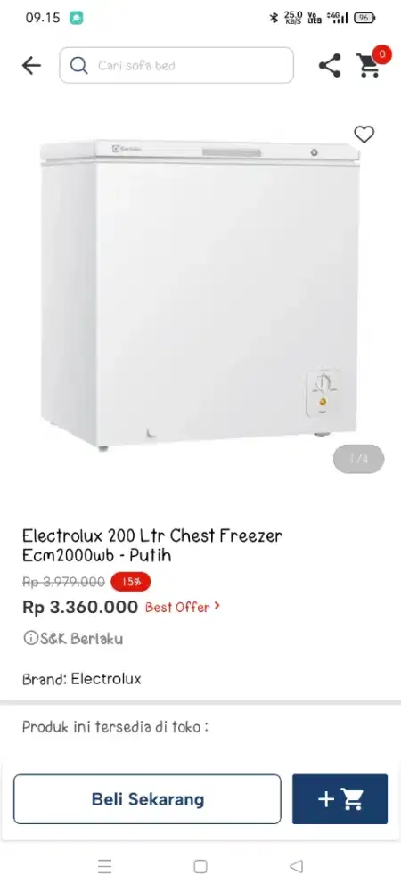 Promo freezer box electrolux