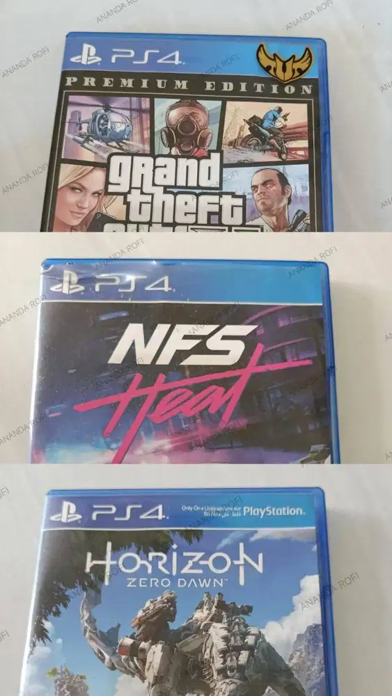 KASET PS4 GTAV, NFS HEAT, HORIZON ZERO DAWN