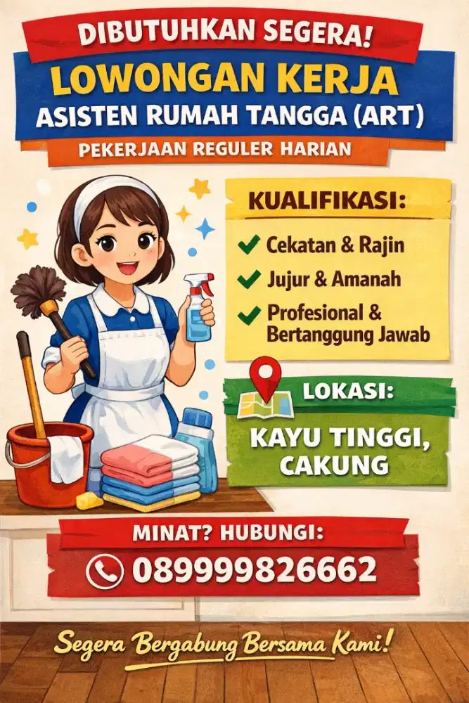 Dibutuhkan ART, Cakung Jaktim